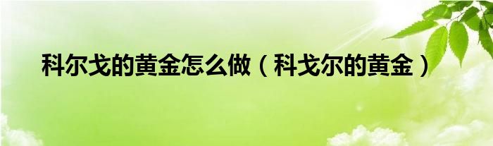 科尔戈的黄金怎么做（科戈尔的黄金）