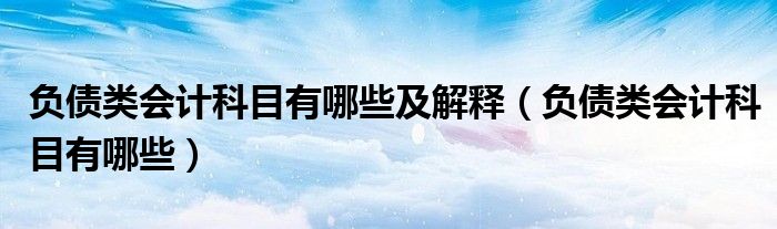 负债类会计科目有哪些及解释（负债类会计科目有哪些）