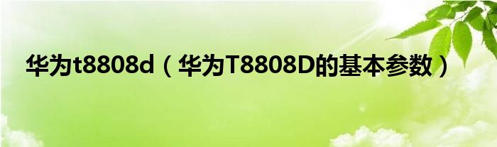 华为t8808d（华为T8808D的基本参数）