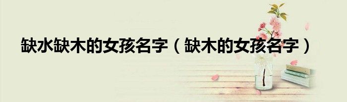 缺水缺木的女孩名字（缺木的女孩名字）