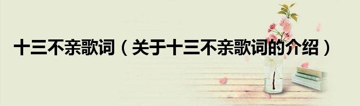 十三不亲歌词（关于十三不亲歌词的介绍）
