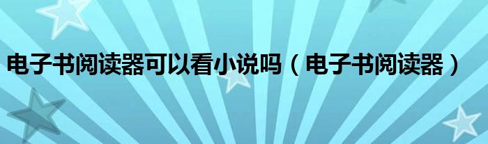 电子书阅读器可以看小说吗（电子书阅读器）