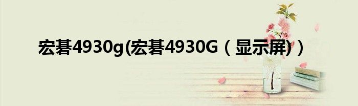 宏碁4930g(宏碁4930G（显示屏)）