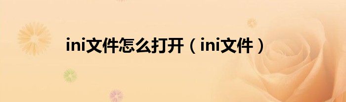 ini文件怎么打开（ini文件）