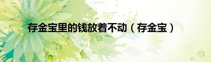 存金宝里的钱放着不动（存金宝）