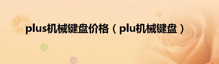 plus机械键盘价格（plu机械键盘）