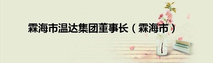霖海市温达集团董事长(霖海市)